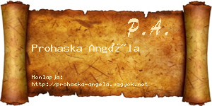 Prohaska Angéla névjegykártya